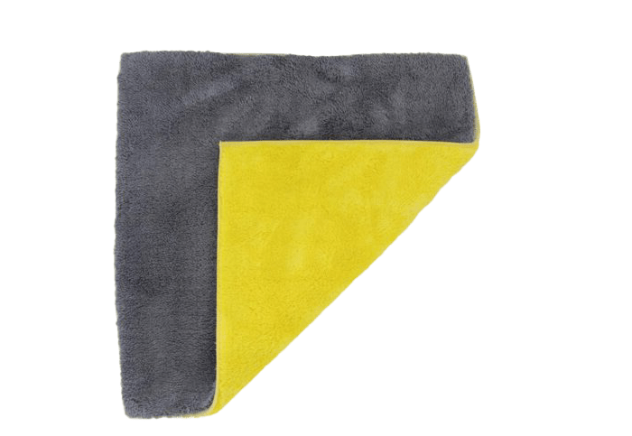 Double Sided Car Cleaning Microfiber Cloth Grey Yellow