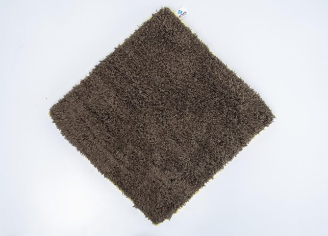 Double Sided Car Cleaning Microfiber Cloth Brown (Square)
