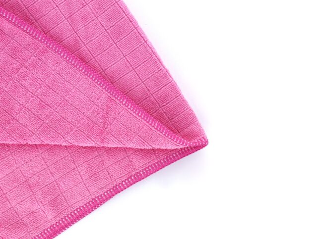 General Cleaning Microfiber Checkered Cloth Pink